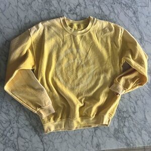 Chaparral Studio - Adult Small - Yellow Natural Dye - Happy Face Sweatshirt